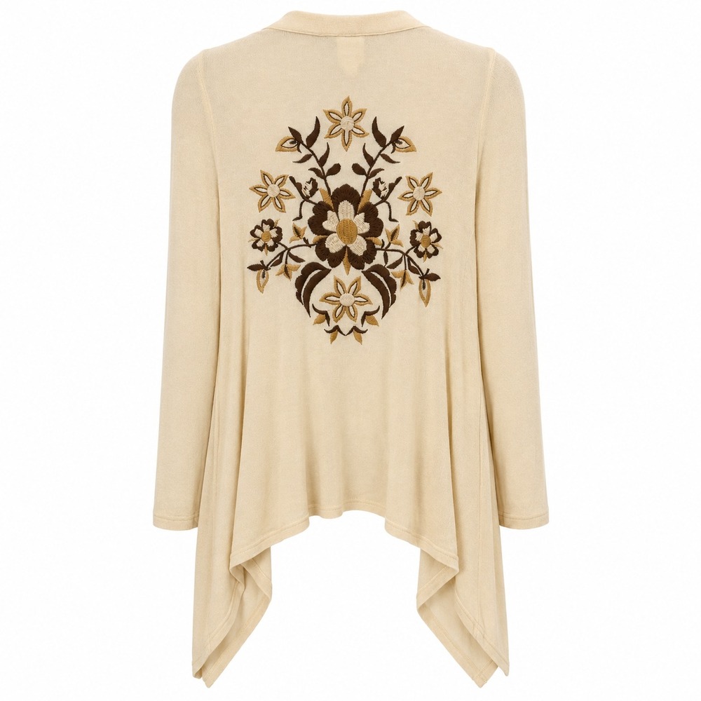 Ivu Jane Boho Embroidered Cardigan Womens XS Cottagecore Whimsigoth Meadowcore